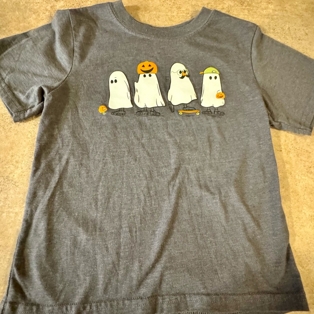 Wonder Nation -Fun Charcoal Halloween Ghosts Kids Short Sleeve Tee, Size 5T - Picture 2 of 4